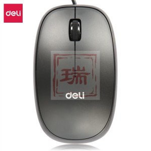 得力（deli） 鼠标 3715 USB有线鼠标 光感灵敏办公鼠标 即插即用 经典雅黑