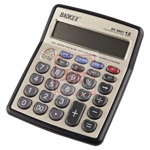 宝克EC6801语音计算器/12位数金属面板计算机/带时间日历闹钟真人发音