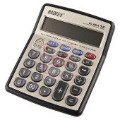 宝克EC6801语音计算器/12位数金属面板计算机/带时间日历闹钟真人发音