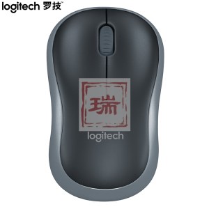 罗技（Logitech）M186 鼠标 无线鼠标 办公鼠标 对称鼠标 黑色灰边带无线2.4G接收器
