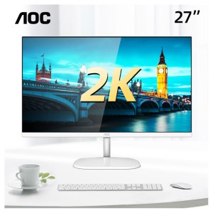 AOC 2K显示器27英寸Q27V3/WS 高清IPS屏75Hz无边框台式电脑显示屏