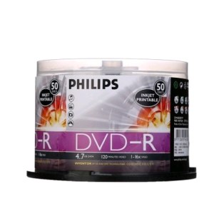 飞利浦 可打印DVD-R光盘 50片桶装刻录空白光盘