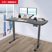 乐歌办公电动升降桌电脑桌 办公桌写字书桌 E4/1.4m弧形黑色套装