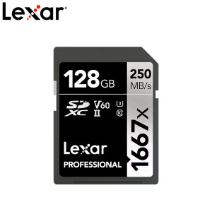 雷克沙（Lexar）128GB 高速SD存储卡U3 V60内存卡读250MB/s 写120MB/s（ 1667X）