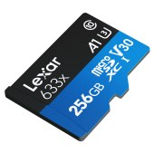 雷克沙（Lexar）256GB TF（MicroSD）存储卡 Class10 U3 A1 读100MB/s （633x）