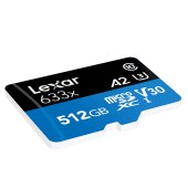 雷克沙（Lexar）512GB TF（MicroSD）存储卡 Class10 U3 A1 读100MB/s （633x）