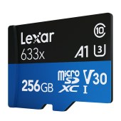 雷克沙（Lexar）256GB TF（MicroSD）存储卡 Class10 U3 A1 读100MB/s （633x）