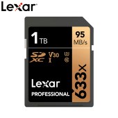 雷克沙（Lexar）1T 读95MB/s 写70MB/s SDXC Class10 UHS-I U3 V30 SD高速存储卡（633x）