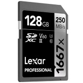 雷克沙（Lexar）128GB 高速SD存储卡U3 V60内存卡读250MB/s 写120MB/s（ 1667X）