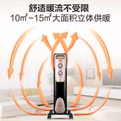 美的（Midea）NY2513-16JW  取暖器/电暖器/电暖气片 节能省电 低噪加湿烘衣 13片大面积