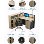 办公桌 简约现代 1位桌 员工位 办公室 屏风办公家具 电脑桌财务桌L型单人位 1.5*1.4*1.1m 左右工位随机