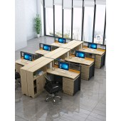 办公桌 简约现代 1位桌 员工位 办公室 屏风办公家具 电脑桌财务桌L型单人位 1.5*1.4*1.1m 左右工位随机