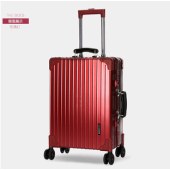 瑞世（SUISSEWIN）SN7611 铝框拉杆箱 万向静音轮 商务出差行李箱 托运箱 24英寸 红色