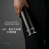 富光（FUGUANG） FGZ2014-420  304不锈钢水杯智能显温 大容量 带滤网 绅士黑 420ML