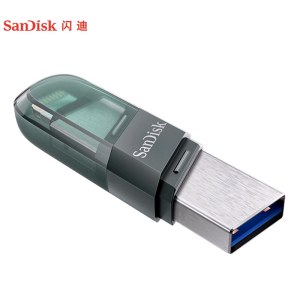 闪迪（SanDisk）SDIX90N U盘 128GB Lightning USB3.1 苹果U盘 iXpand欣享豆蔻  黑色  手机电脑两用