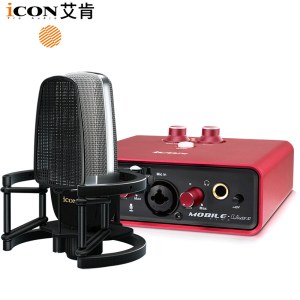 iCON MobileU mini外置艾肯声卡套装电脑手机有线麦录音主持声卡设备 MINI D声卡+艾肯神盾【需接电脑】