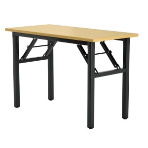 工来工往 折叠桌户外摆摊长条桌 书桌办公室桌子折叠弹簧卓写字桌 竹木纹单层120cm*60cm