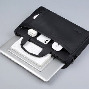 英制（BRINCH） 电脑包 手提 单肩斜挎 黑色 17.3英寸