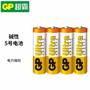 超霸（GP） 5号 碱性电池 4节/卡 适用于智能电子门锁/燃气表/空调/电视遥控器等 1卡