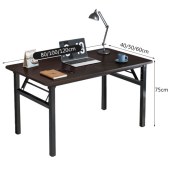 华恺之星 BGZ673 电脑桌  台式折叠桌 120*60cm单层 黑胡桃