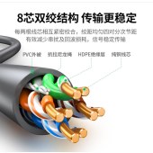 绿联（UGREEN） NW108 超五类网线0.50±0.008mm纯铜线15729 灰色50米
