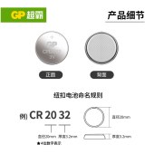  超霸（GP）CR2032 纽扣电池3V锂电池 5粒/卡