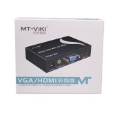 迈拓维矩 MT-HV01 MT-viki HDMI转VGA公头转换器 带音频带独立供电高清转接头 笔记本电脑机顶盒接投影仪电视（转接盒+电源线）