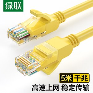 绿联（UGREEN）NW103 超五类网线千兆成品网线Cat5e非屏蔽八芯8芯双绞跳线5米 11233