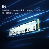 金士顿 PCIe 4.0×4 SSD固态硬盘 兼容PCIe3.0 1TB M.2接口  读速3500MB/s