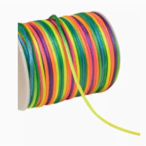 手绳线 彩色涤纶7号线 含彩珠 约100米/卷