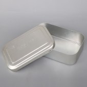 老式饭盒 180 加厚食堂长方形蒸饭铝合金带盖餐盒 180*115mm