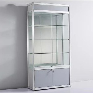 展示柜   文件柜 铝合金框架结构 玻璃展示柜 带灯  900*450*1800mm（单位：个）
