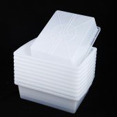 收纳盒 长方形 塑料盒子 白色 长40*宽30*高10cm