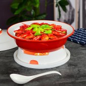 可加热炖汤盅  家用陶瓷明炉 保温带盖大汤碗 （容量3.5L汤碗+底座） 外径34.5cm 口径28.5cm 深9.5cm 炉高7cm 总高14.8cm 单位：套