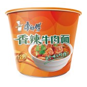 康师傅 香辣牛肉面 速食食品 整箱装 12桶/箱