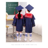 毕业服 幼儿园毕业学士服 蓝色衣服+帽子 尺码备注（单位套）