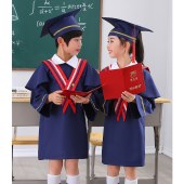 毕业服 幼儿园毕业学士服 蓝色衣服+帽子 尺码备注（单位套）