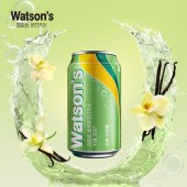 屈臣氏（Watsons）香草味苏打水 低糖气泡饮料 330mL*24罐 整箱装（新老包装随机发货）