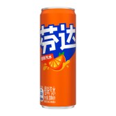芬达 橙味汽水 经典纤维汽水碳酸饮料 330ml*24罐 整箱装 （新老包装随机发货）单位 箱