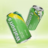 屈臣氏（Watsons）香草味苏打水 低糖气泡饮料 330mL*24罐 整箱装（新老包装随机发货）