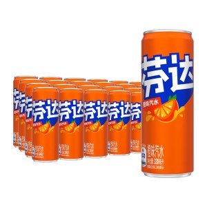 芬达 橙味汽水 经典纤维汽水碳酸饮料 330ml*24罐 整箱装 （新老包装随机发货）单位 箱