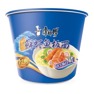 康师傅 鲜虾鱼板桶面 速食食品 整箱装 12桶/箱
