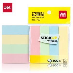 得力（deli）7730 记事贴4色分条便利贴 76*19mm 400张/包
