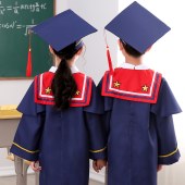 毕业服 幼儿园毕业学士服 蓝色衣服+帽子 尺码备注（单位套）