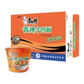 康师傅 香辣牛肉面 速食食品 整箱装 12桶/箱