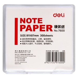 得力(deli) 7600 带盒便签纸91×87mm  300页/盒