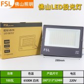 佛山照明 100W IP66防水 LED投光灯 6500K 白光 户外防水泛光灯 单位 个