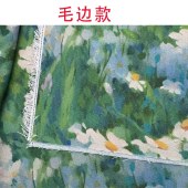 桌布 毛边款 棉麻布料复古桌布 100*150cm （款式颜色随机）