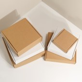 飞机盒 正方形 包装特硬纸盒子 25*25*7cm（颜色随机）