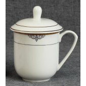 金色条纹会议瓷杯 维永之歌 口径8.5x12.5cm 金边花 单位 个